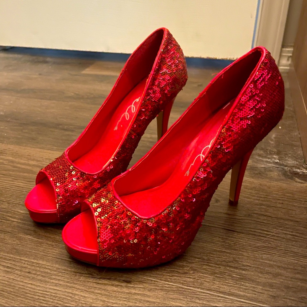 Sequins Red Heels